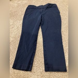 Women Ann Taylor loft outlet 10p modern skinny ankle navy blue dress work pant